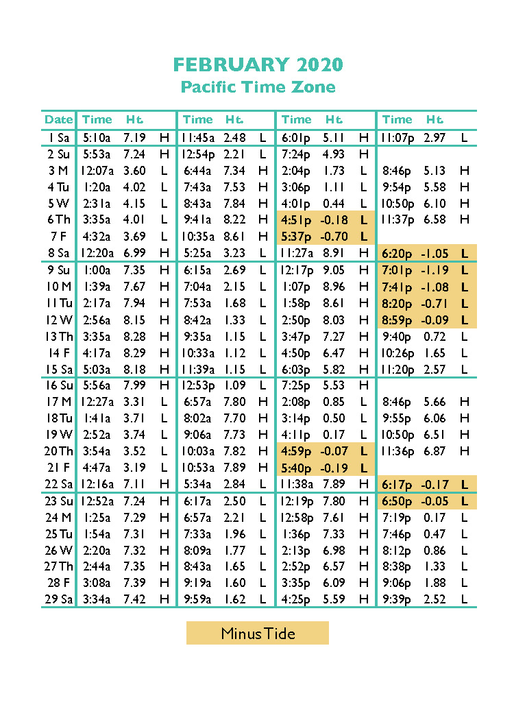 Seaside Tide Charts Oregon