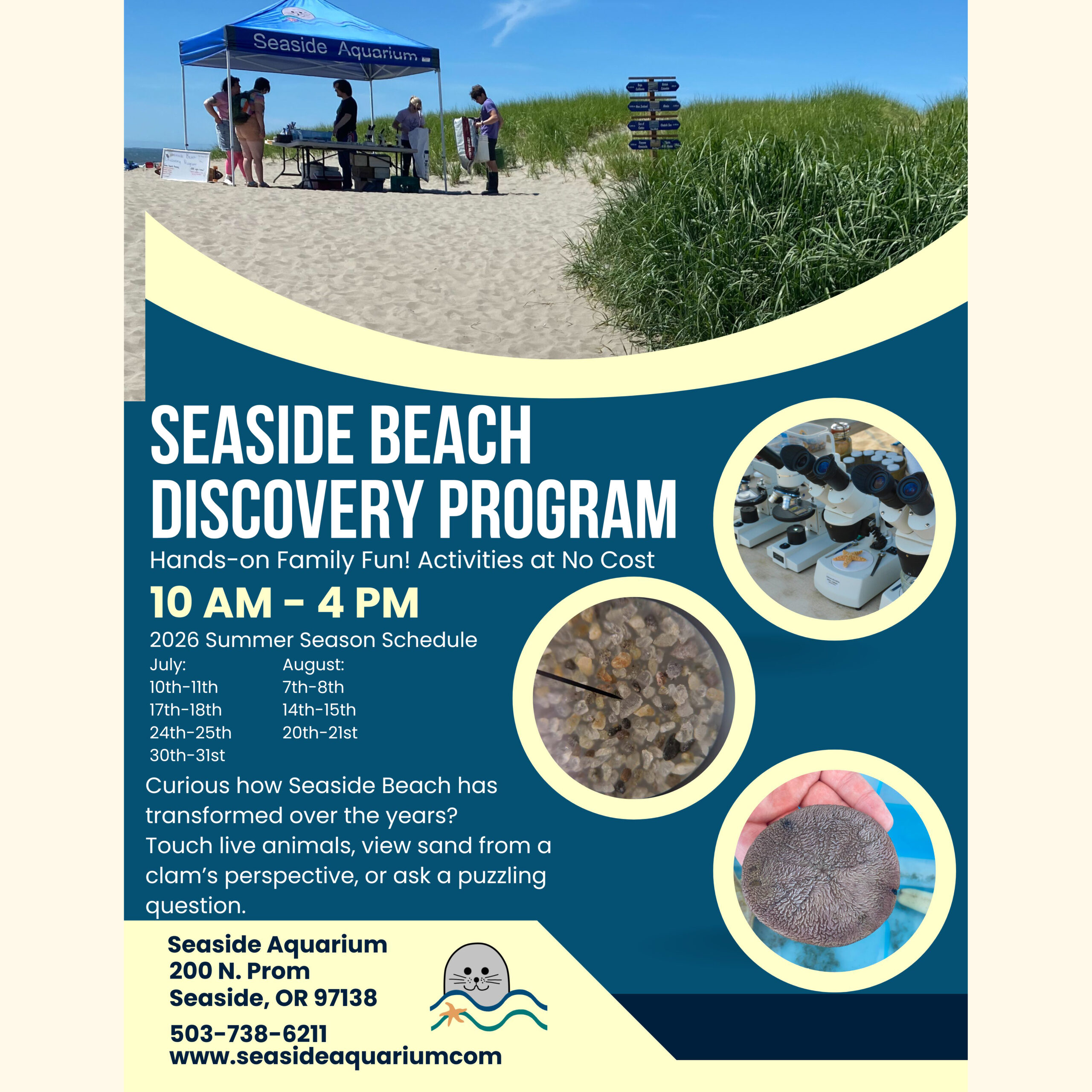 Seaside Beach Discovery program with Seaside Aquarium.