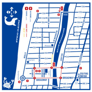 Parade route map for Seaside, Oregon.